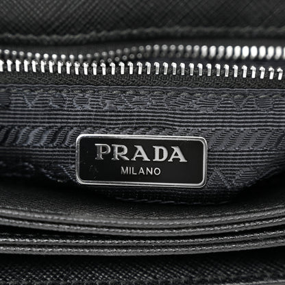 Prada Saffiano Tessuto Nylon Chain Shoulder Bag Black 8 of 13