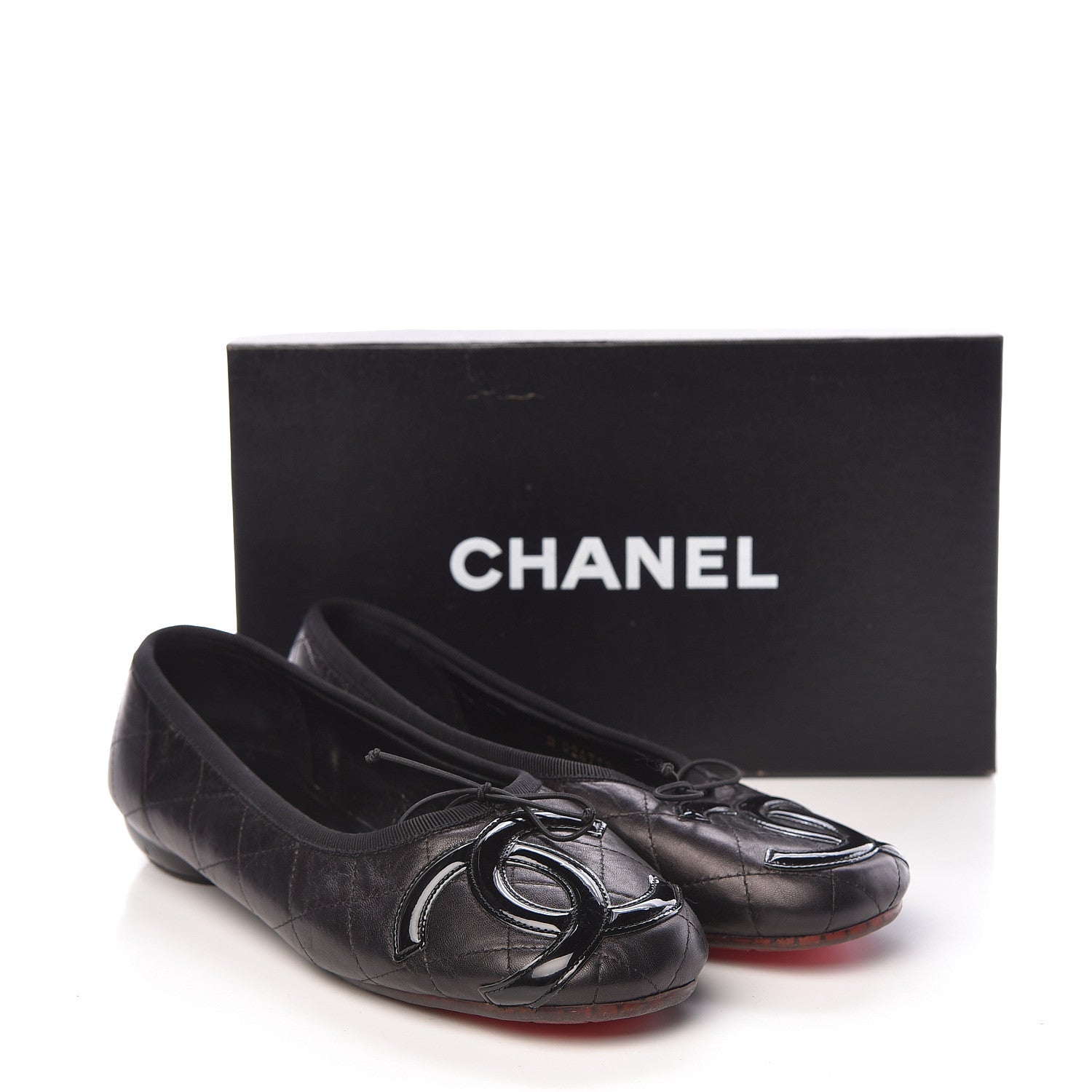 Chanel Lambskin Quilted Cambon Ballerina Flats 40.5 Black 12 of 12