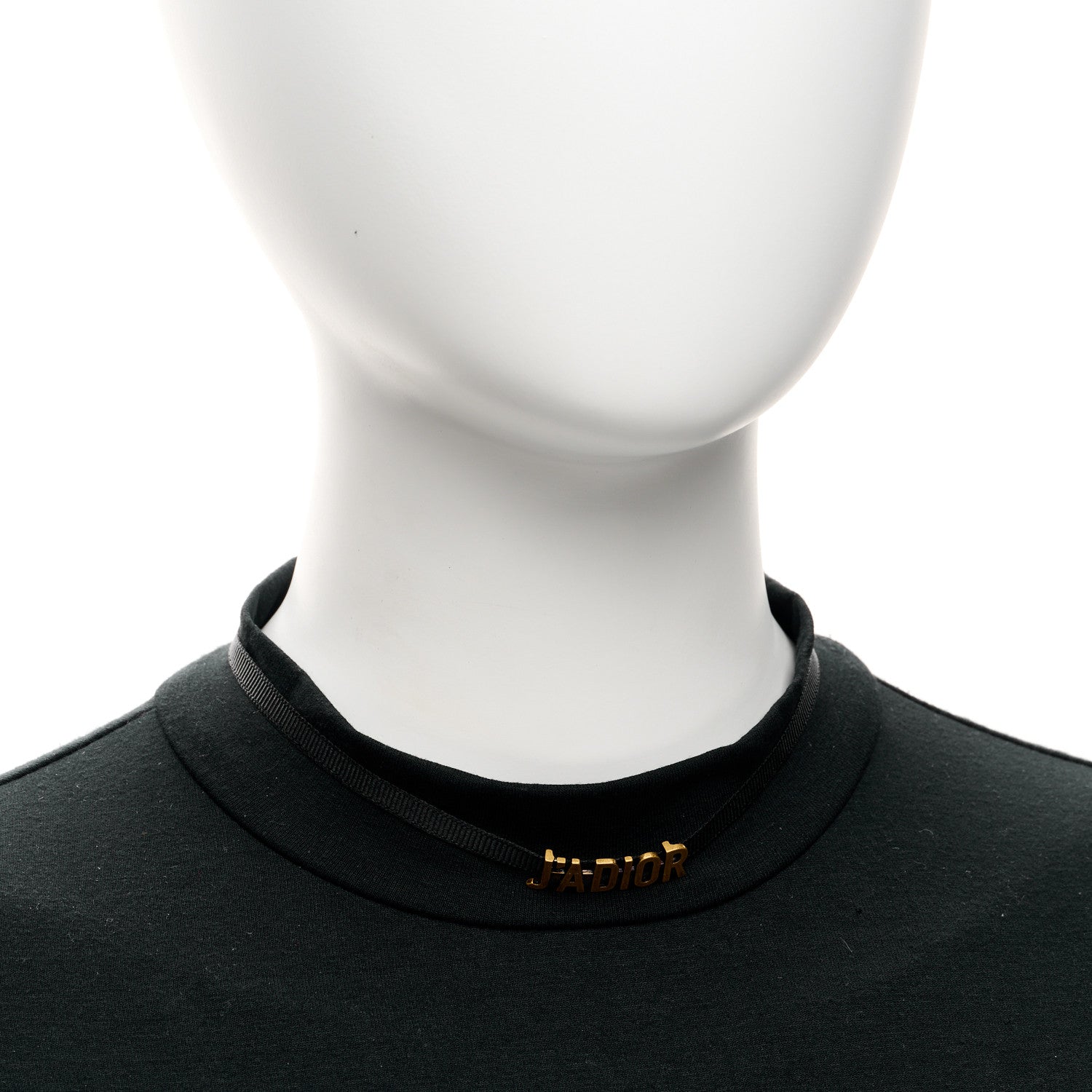 Christian Dior Grosgrain Ribbon J'Adior Logo Choker Necklace Black 2 of 6
