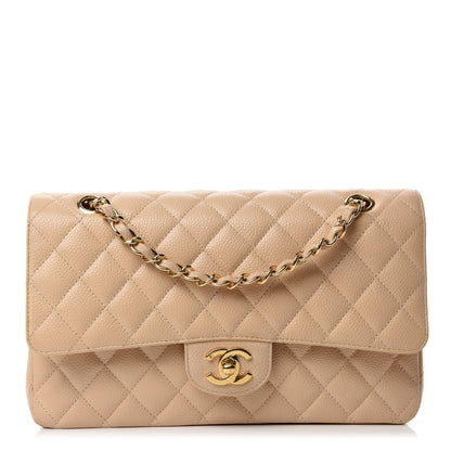 Chanel Caviar Quilted Medium Double Flap Light Beige 1 of 11