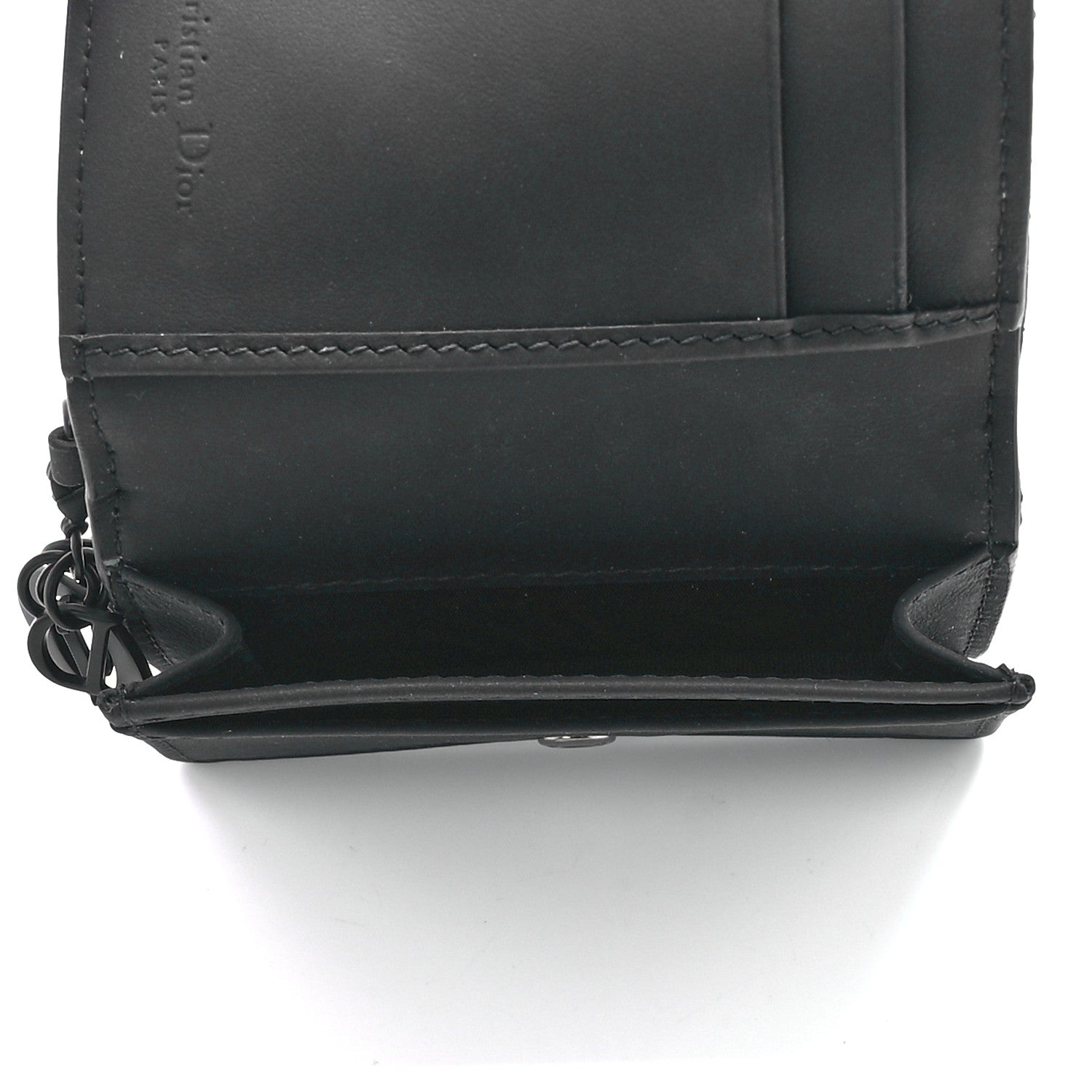 Christian Dior Ultra Matte Calfskin Small Lady Dior Flap Card Holder Black 5 of 11