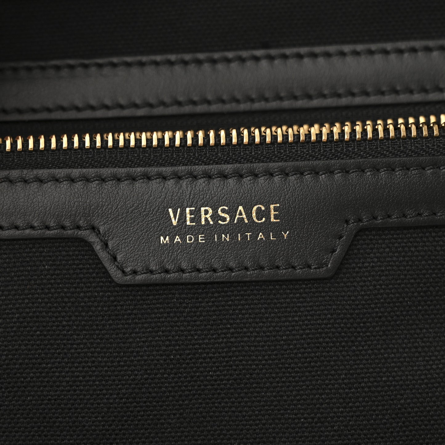 Canvas Suppler Calfskin Cabas GV Signature Tote Black