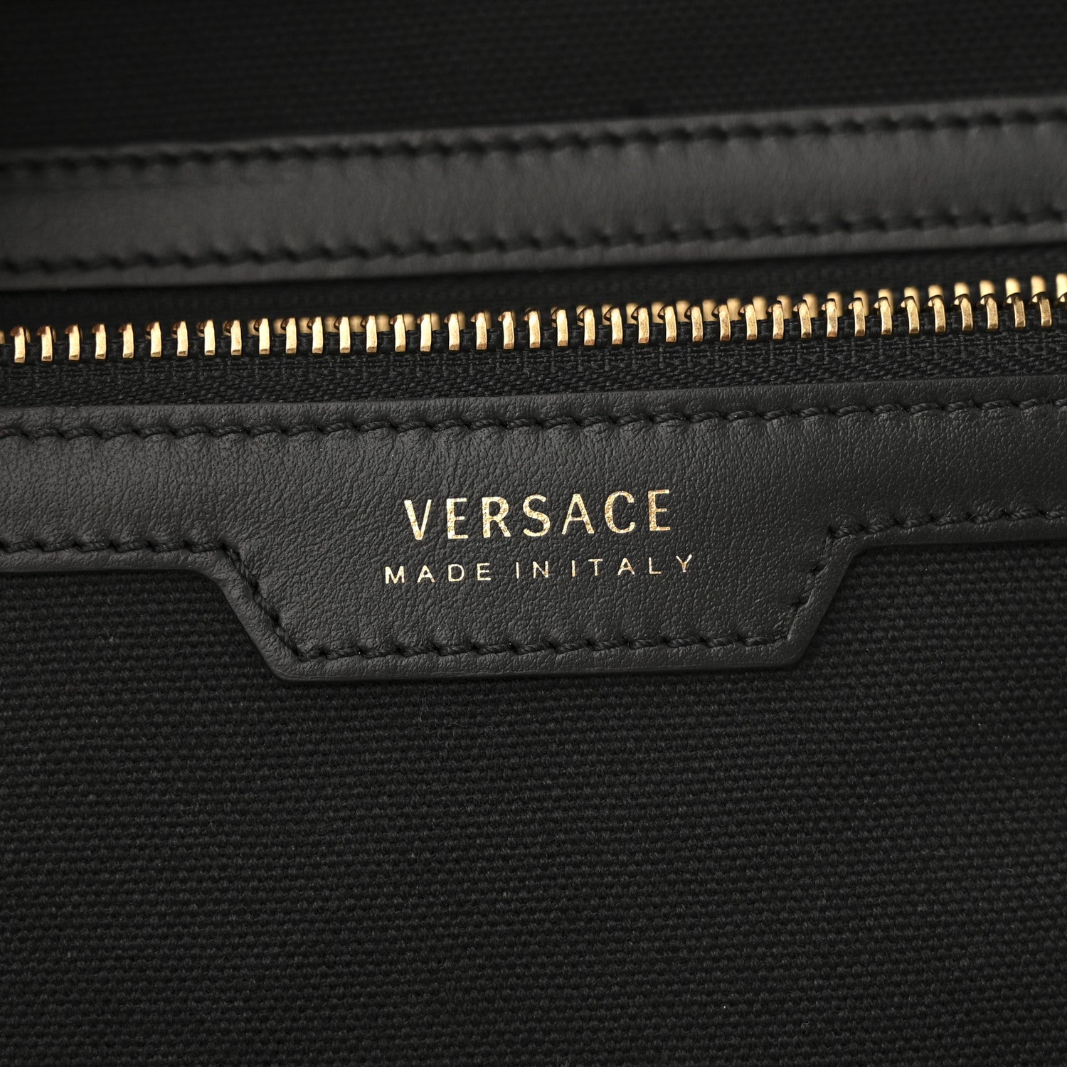 Versace Canvas Suppler Calfskin Cabas GV Signature Tote Black 6 of 14