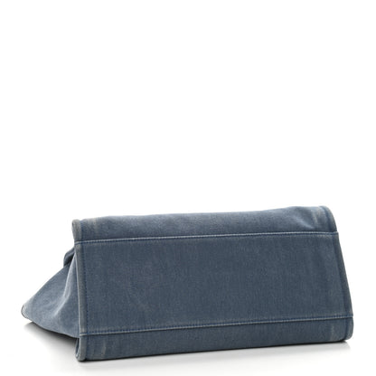 Chanel Denim Large Deauville Tote Blue 4 of 9