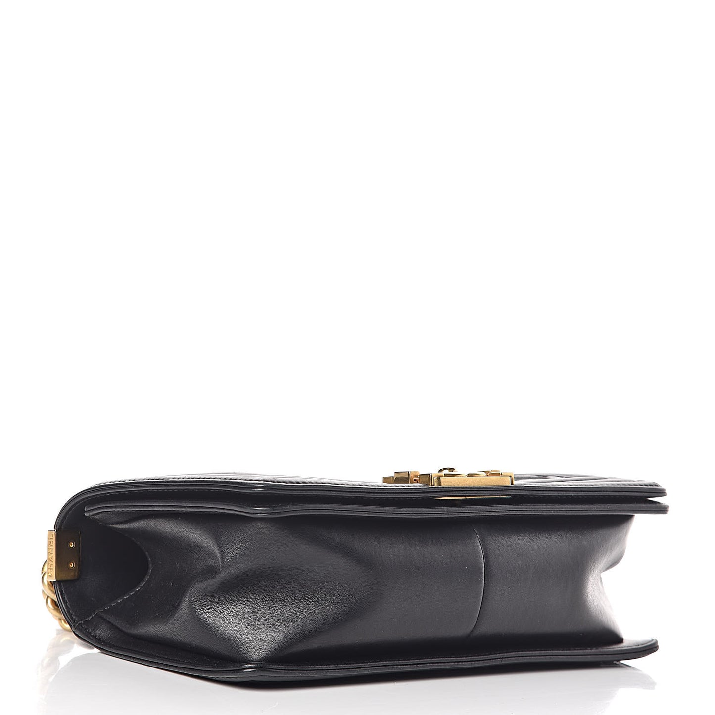Caviar Suede Calfskin Chevron Medium Boy Flap Black