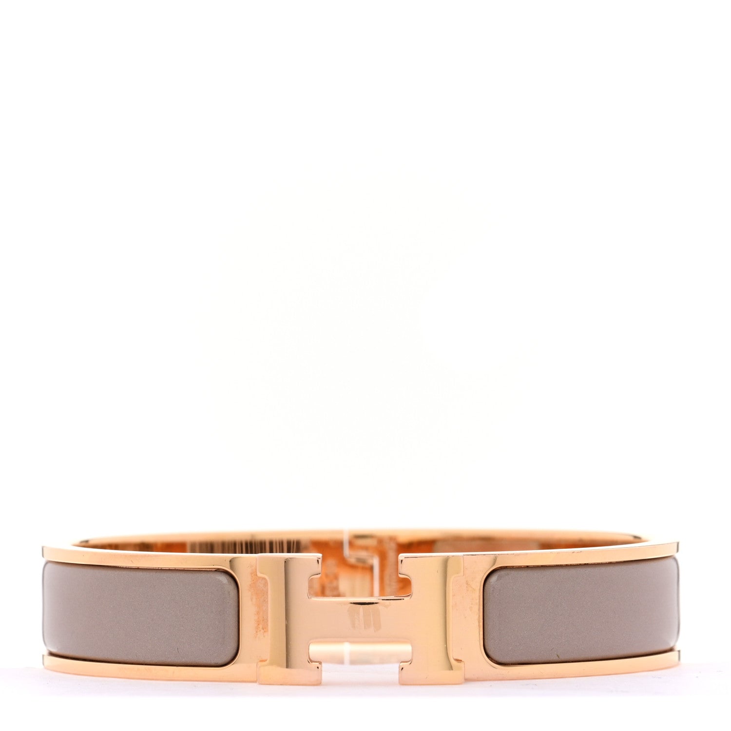 Hermes Enamel Narrow Clic Clac H Bracelet PM Marron Glace 1 of 5