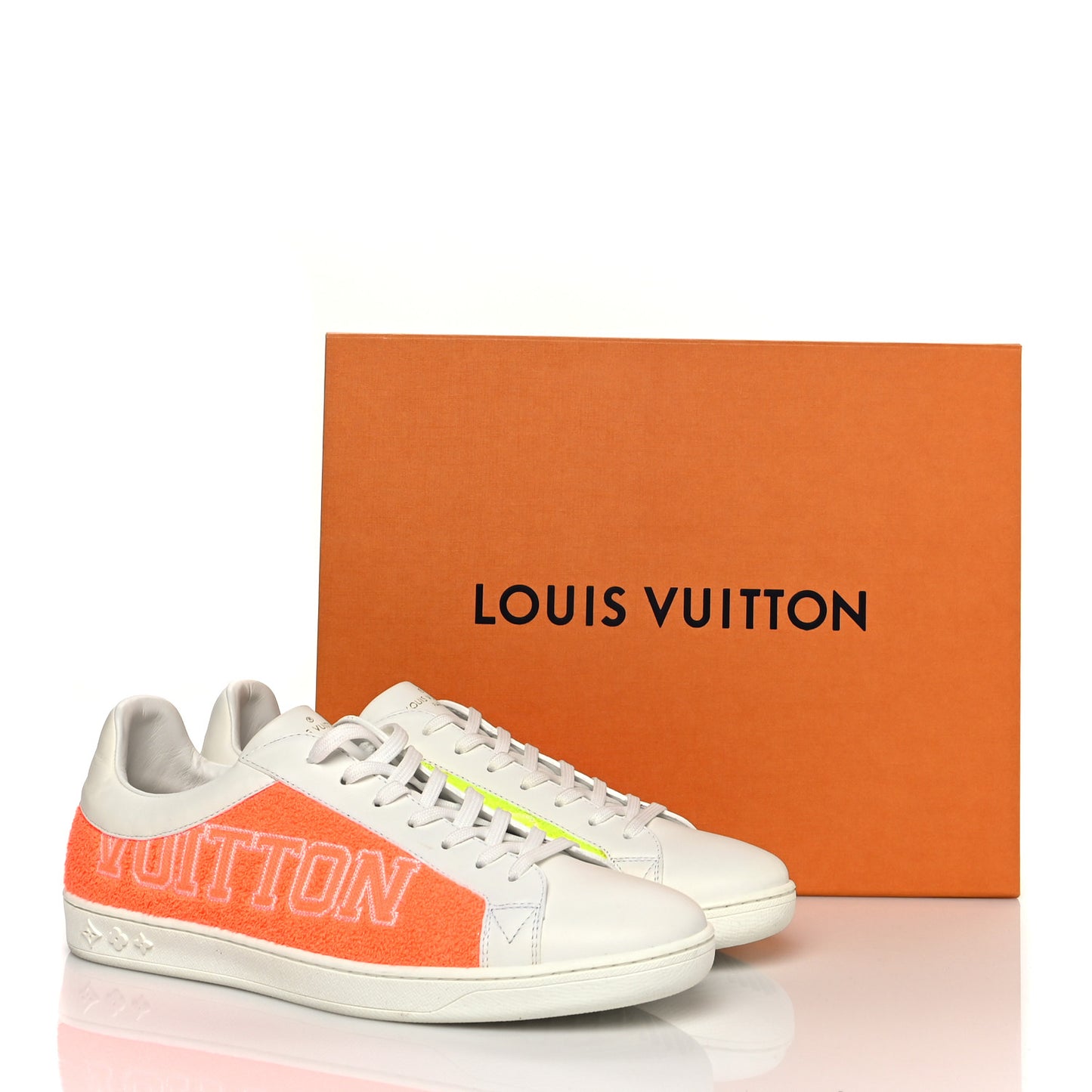 Calfskin Luxembourg Sneakers 9 White Orange Yellow
