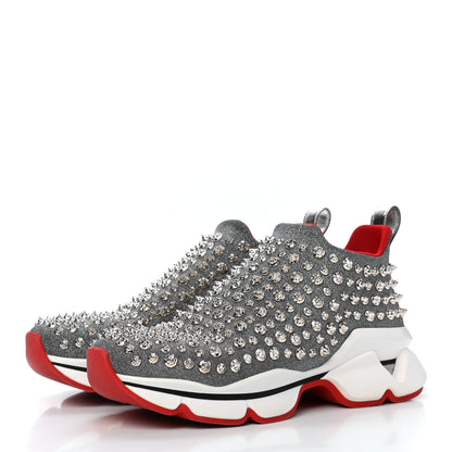 Christian Louboutin Neo Lame Spike Sock Donna Flat Sneakers 39 Silver 3 of 13