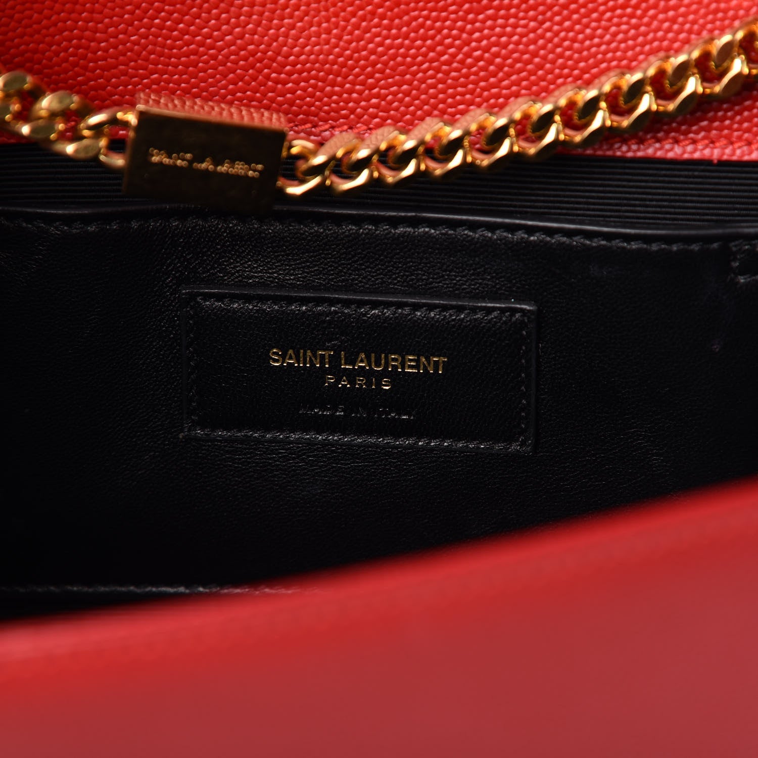 Saint Laurent Grain De Poudre Medium Monogram Kate Satchel Red 6 of 9