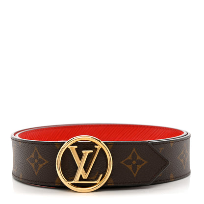 Louis Vuitton Monogram Epi 35mm LV Circle Reversible Belt 80 32 Coquelicot 1 of 8