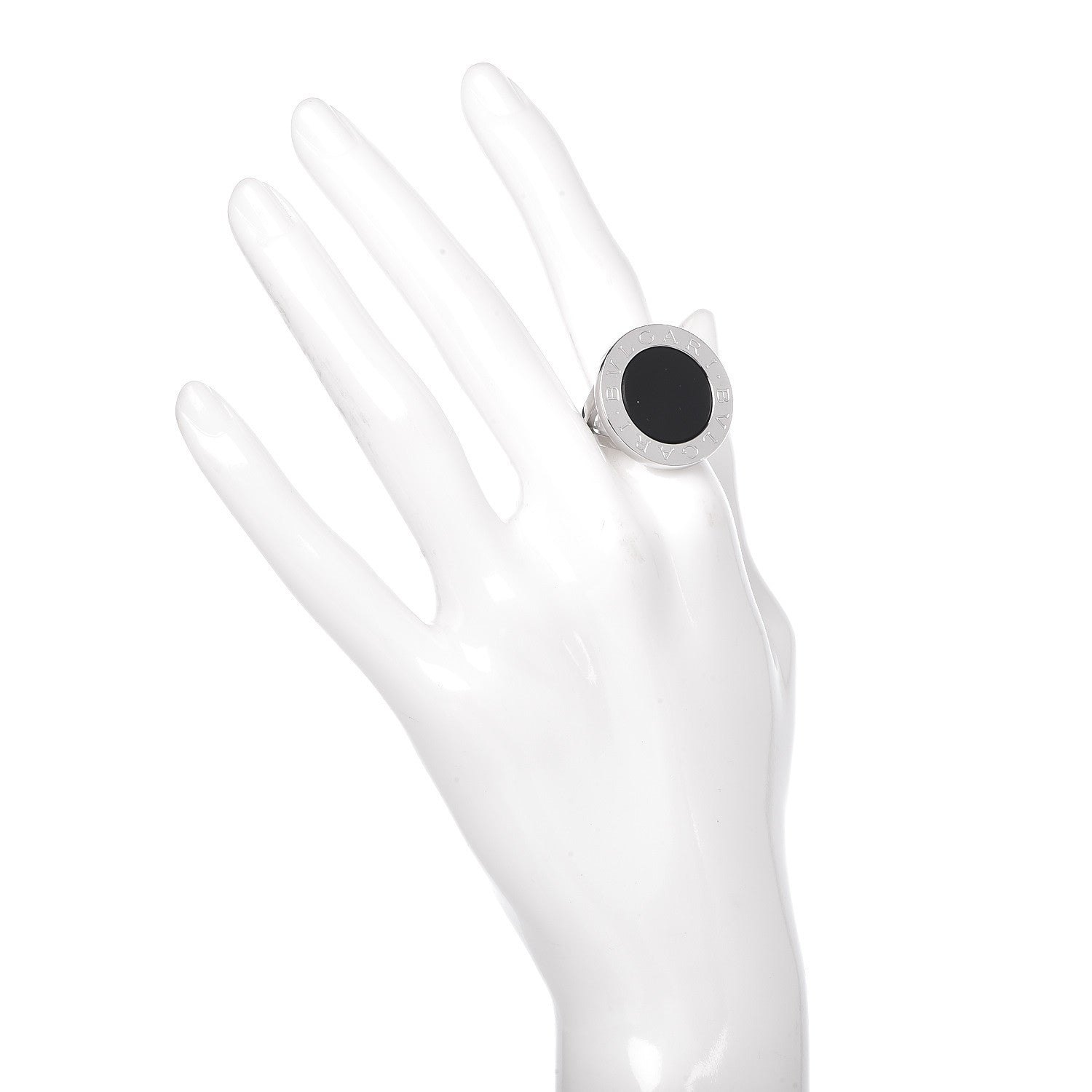 Bulgari 18K White Gold Black Onyx Bvlgari Bvlgari Ring 51 5.75 2 of 5