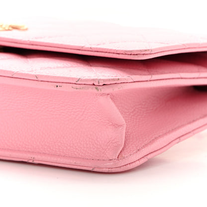 Chanel Caviar Quilted Multi Chain Wallet On Chain WOC Light Pink 11 of 16