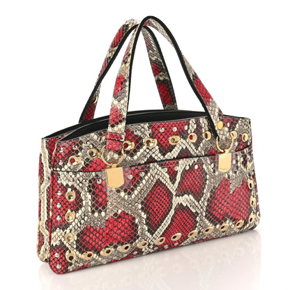 Gucci Snakeskin Large Arli Top Handle Bag Pink Beige 3 of 11