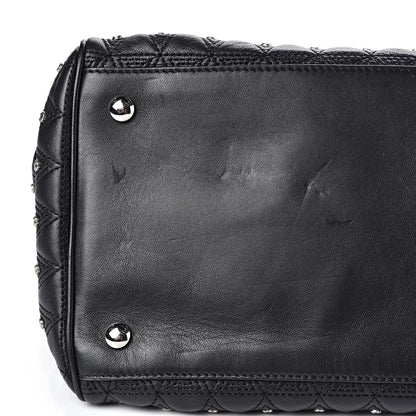 Versace Nappa Trapuntata Triangle Quilted Studded Duffle Black 9 of 12