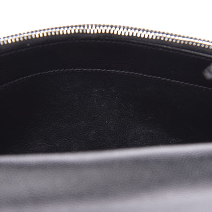 Saint Laurent Grain De Poudre Matelasse Chevron Monogram Envelope Chain Wallet Black 10 of 10