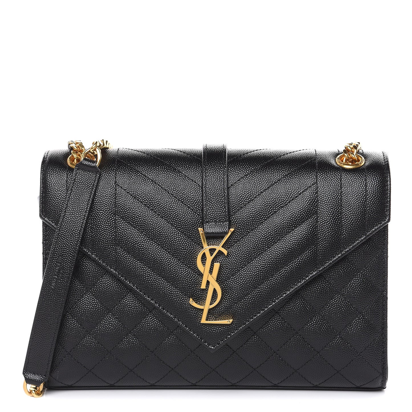 Grain De Poudre Textured Mixed Matelasse Triquilt Medium Monogram Satchel Black