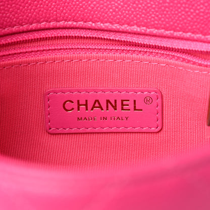 Chanel Shiny Caviar Quilted Small Chain Melody Flap Dark Pink 6 of 10