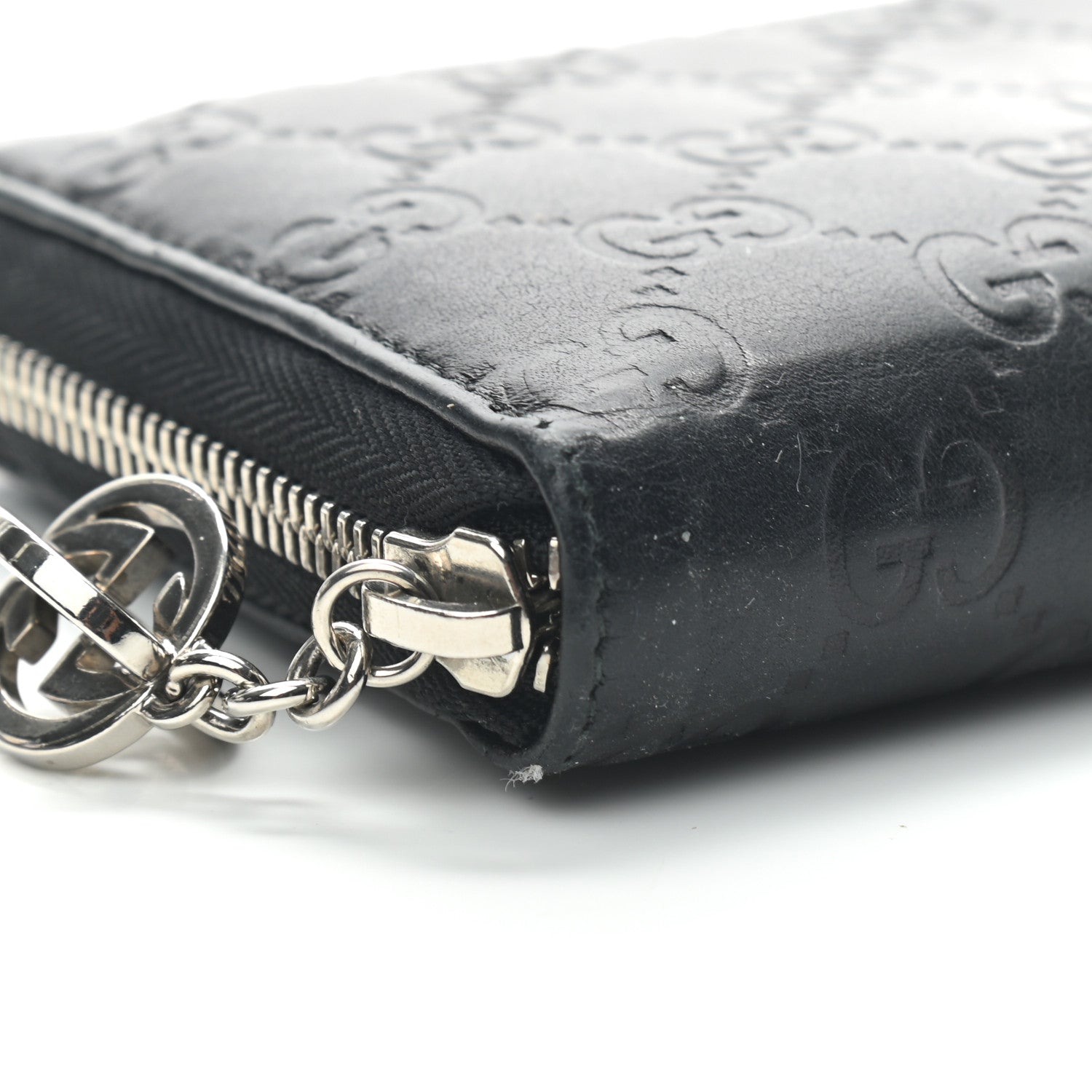 Gucci Guccissima Twins Zip Around Wallet Black 7 of 8