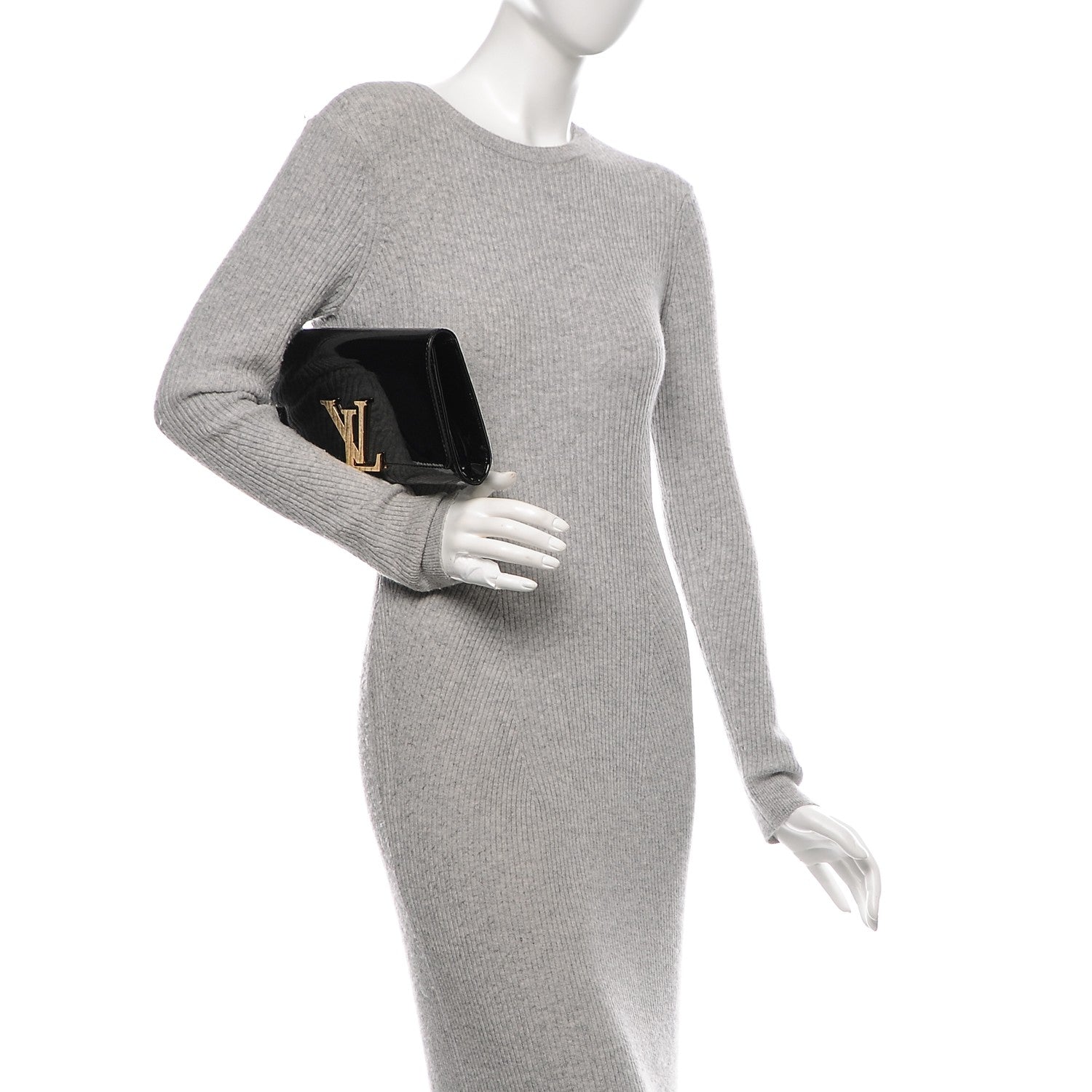 Louis Vuitton Patent Neo Sobe Louise EW Clutch Black 2 of 7