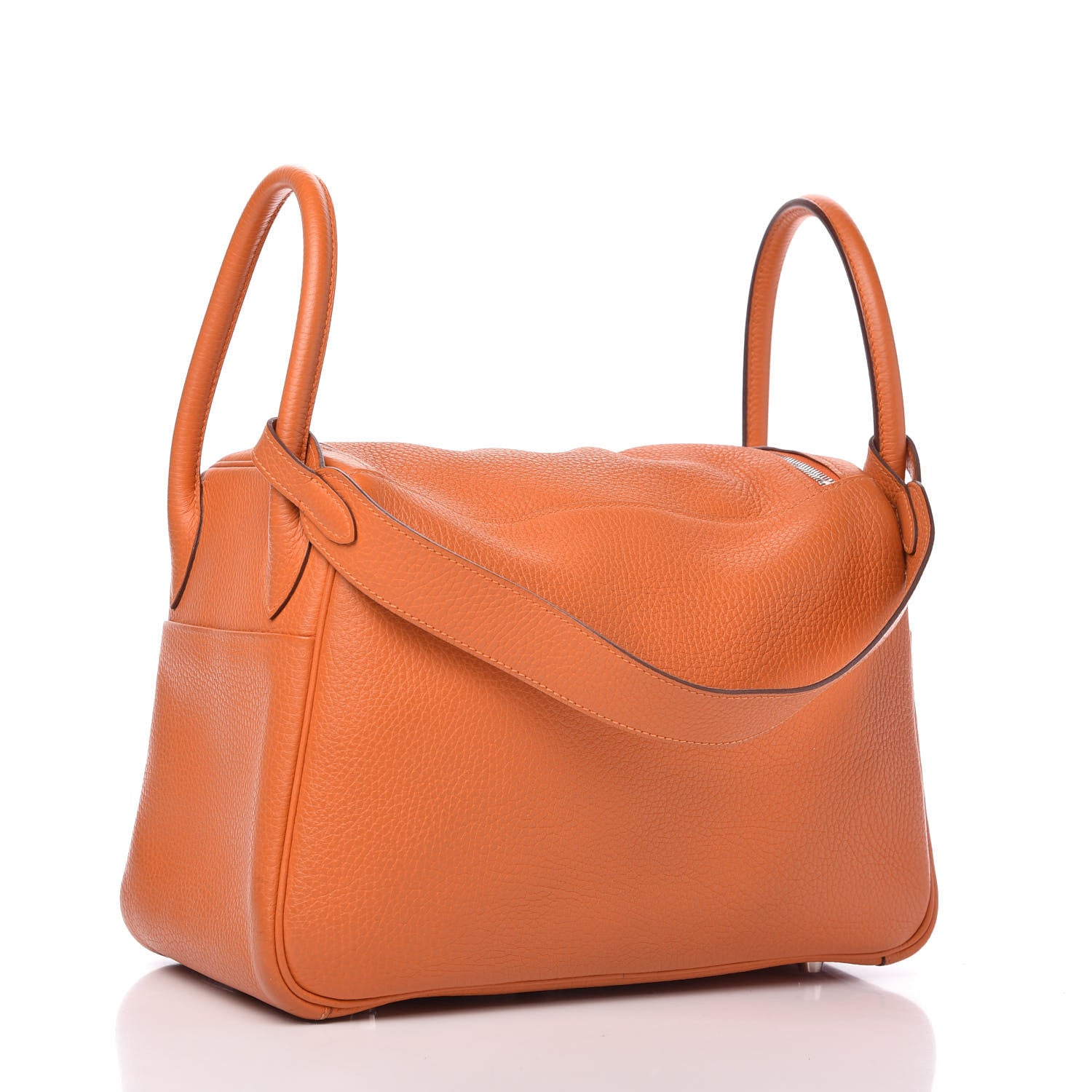 Hermes Taurillon Clemence Lindy 30 Orange 3 of 9