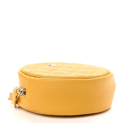 Chanel Caviar Quilted Round Clutch With Chain Yellow 4 of 9