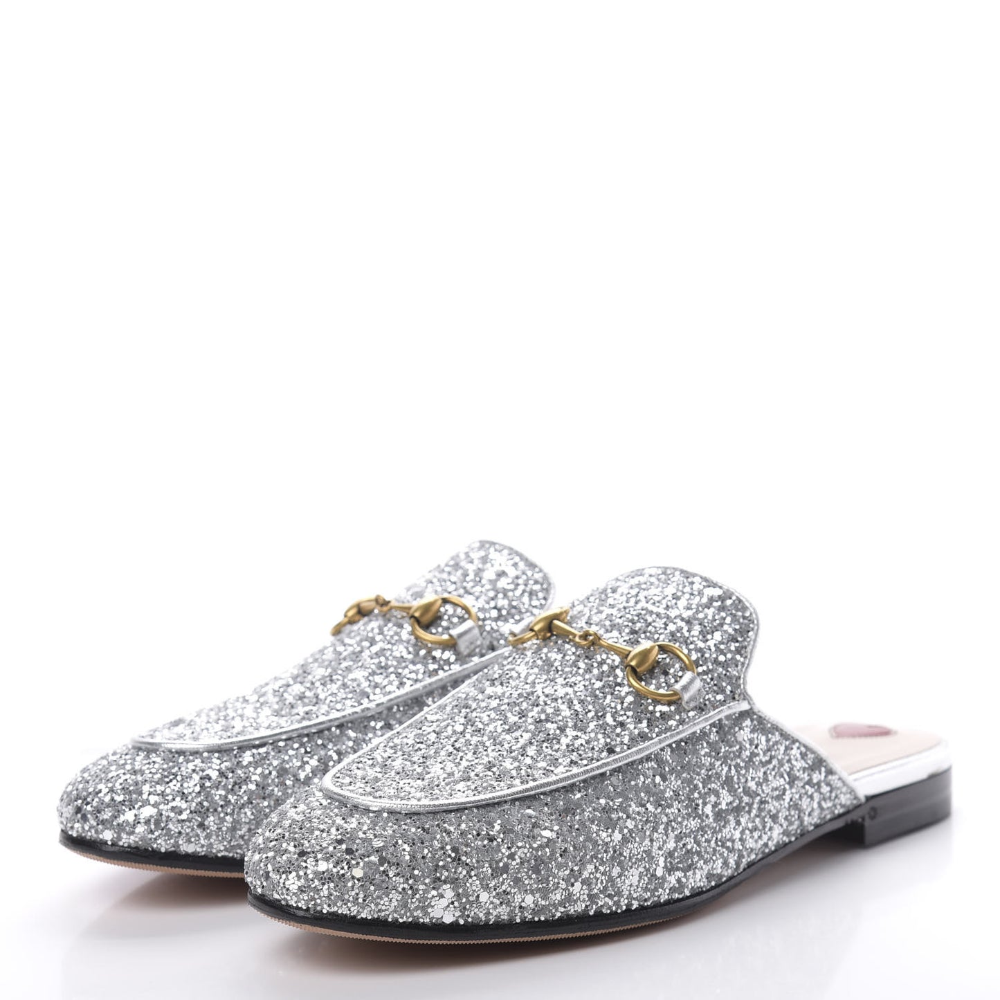 Glitter Womens Princetown Slippers 37.5 Silver