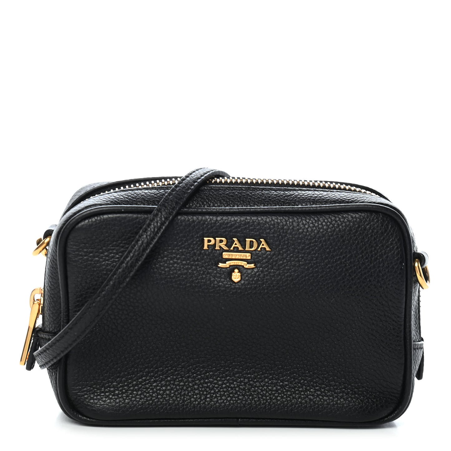Vitello Daino Mini Camera Crossbody Black