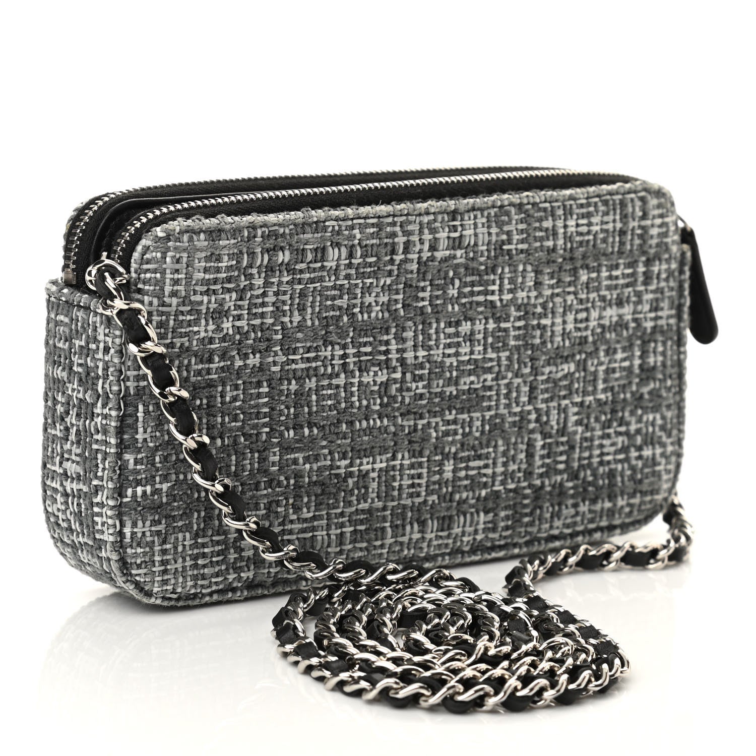 Chanel Canvas Small Deauville Clutch With Chain Charcoal 2 of 10