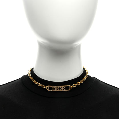 Christian Dior Metal Crystal Dio(r)evolution Choker Necklace Gold 2 of 4