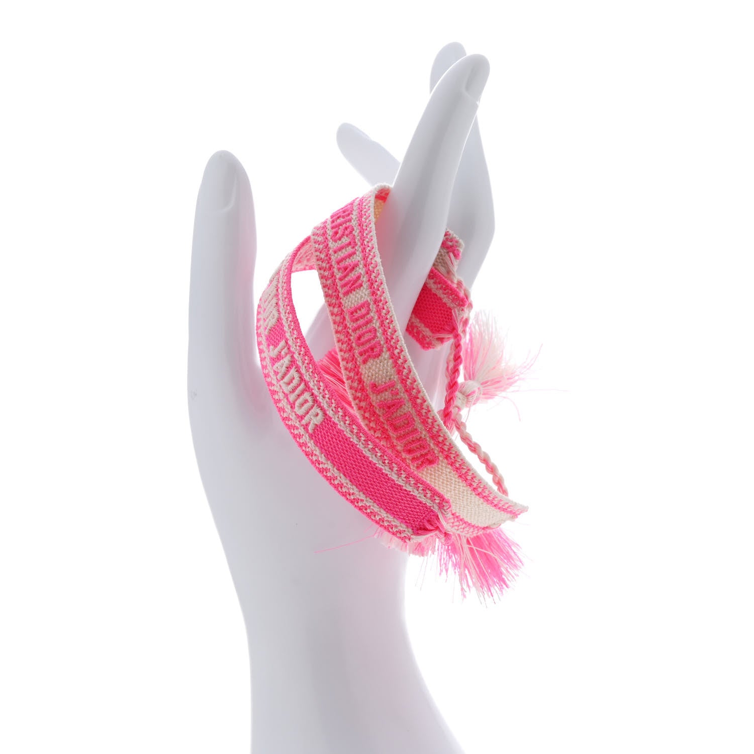 Christian Dior Woven Cotton J'Adior Friendship Bracelet Set Fluo Pink 2 of 4