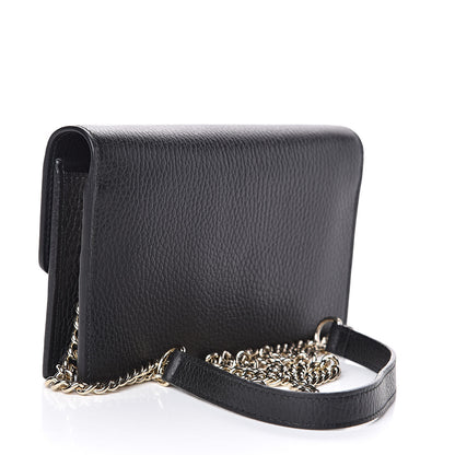 Gucci Dollar Calfskin Interlocking G Chain Wallet Black 3 of 8