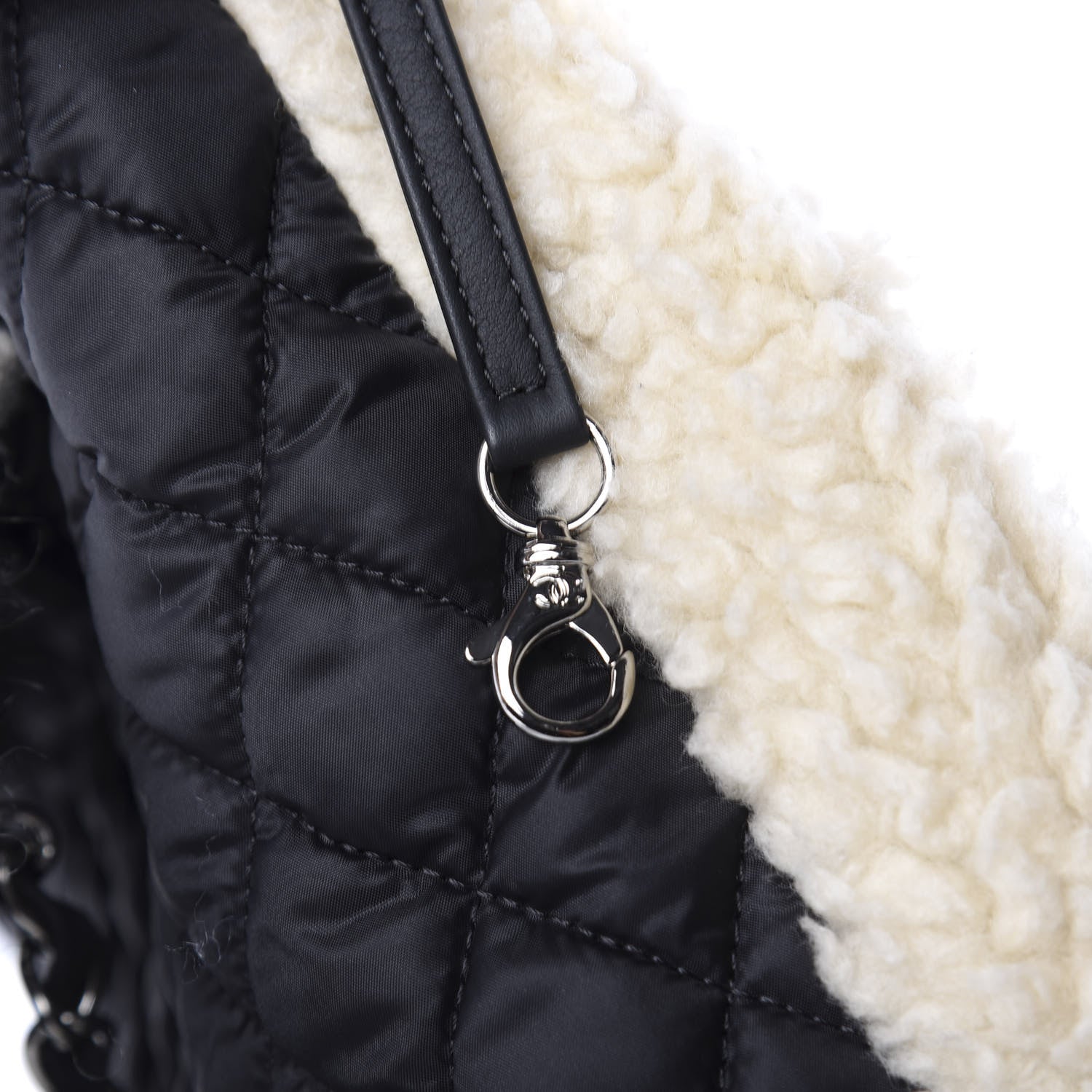 Chanel Wool Nylon Quilted Coco Neige Backpack Black Ecru 7 of 10