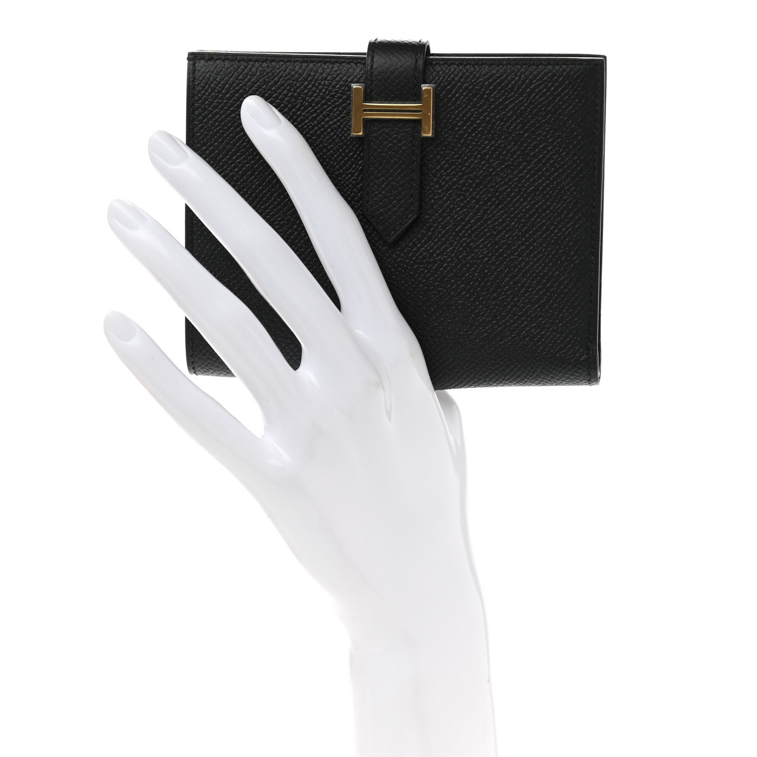 Hermes Epsom Bearn Compact Wallet Black 2 of 9