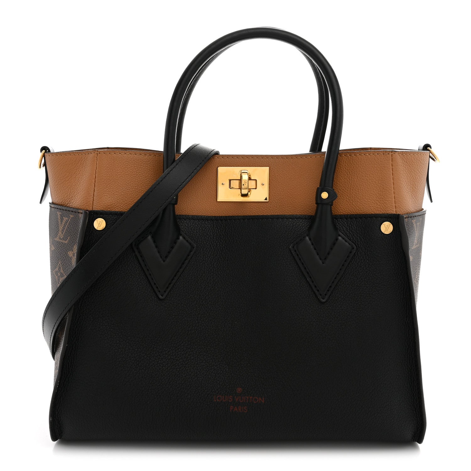 Louis Vuitton Calfskin Monogram On My Side MM Black 1 of 10