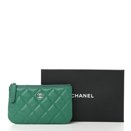 Chanel Caviar Quilted Small Cosmetic Case Green 10 of 10