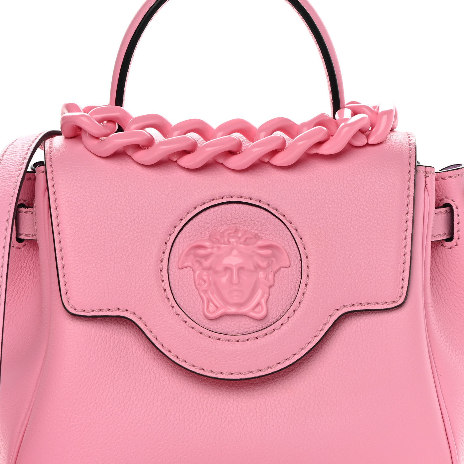 Versace Grained Calfskin Small La Medusa Top Handle Bag Pink 7 of 16