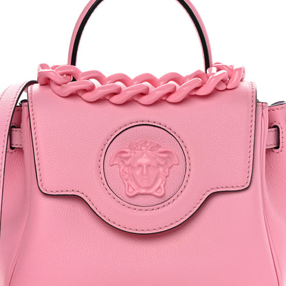 Versace Grained Calfskin Small La Medusa Top Handle Bag Pink 7 of 16