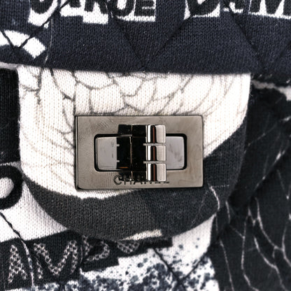 Chanel Jersey Quilted Camellia 2.55 Reissue Mini Flap Black White 7 of 12
