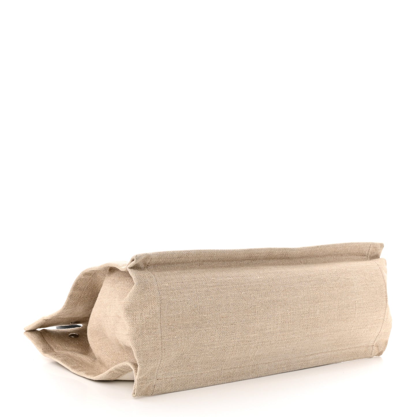 Linen Calfskin Small Rive Gauche Tote Greggio Natural