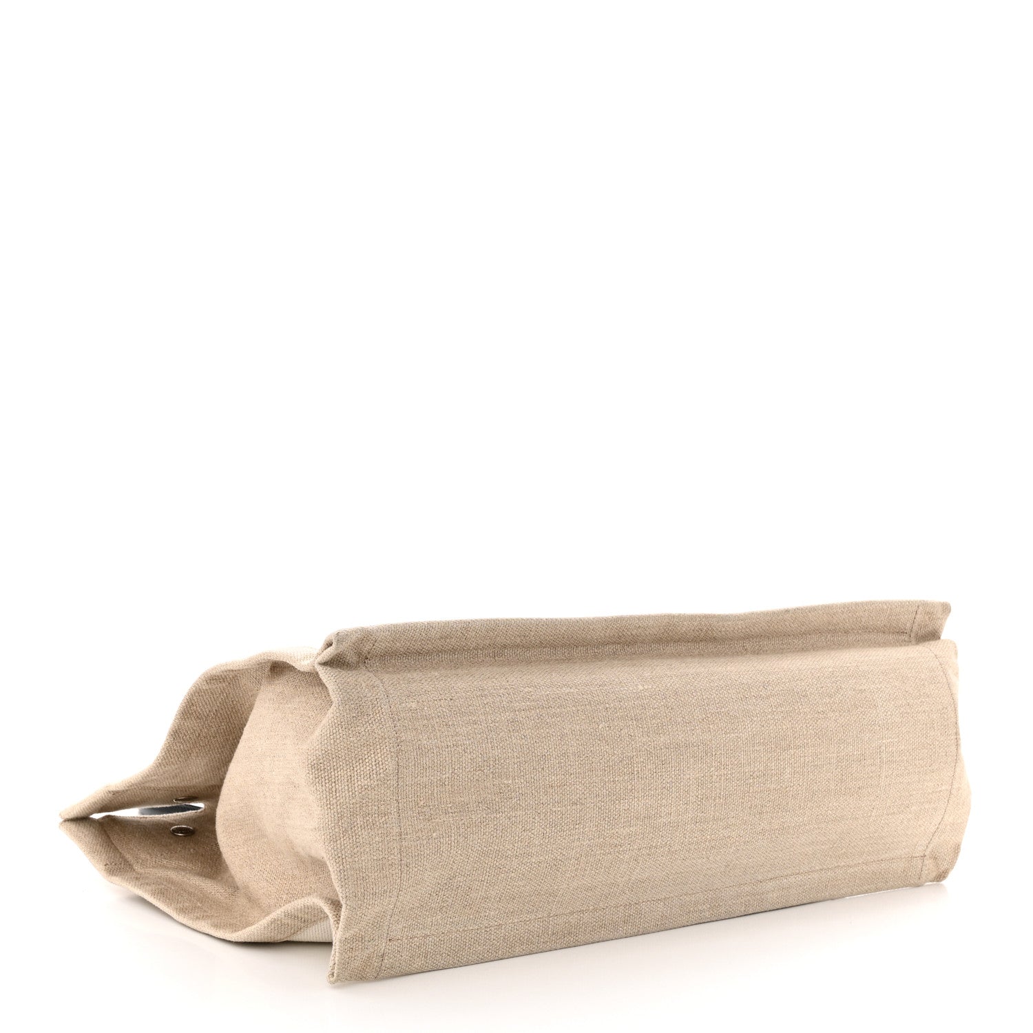 Saint Laurent Linen Calfskin Small Rive Gauche Tote Greggio Natural 4 of 11