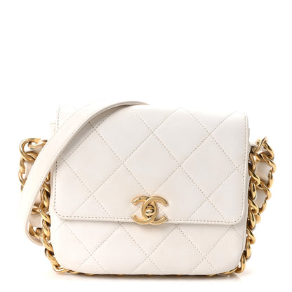 Chanel Calfskin Quilted Small Framing Chain Flap Bag White 1 of 10