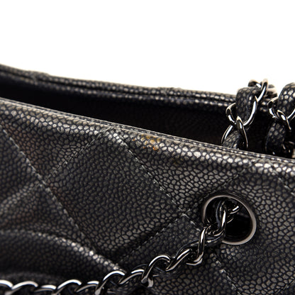 Chanel Metallic Caviar Quilted CC Tote Dark Silver 20 of 22