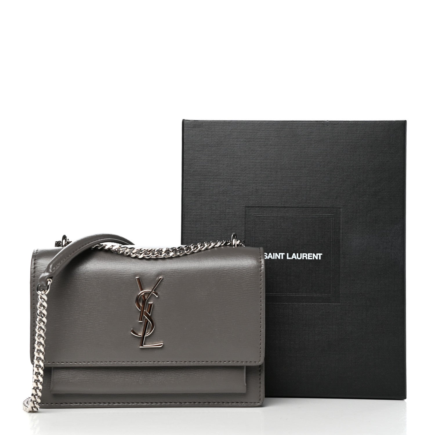 Saint Laurent Calfskin Monogram Sunset Chain Wallet Earth 3 of 12