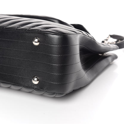 Chanel Caviar Chevron Quilted Flap Tote Black 10 of 10