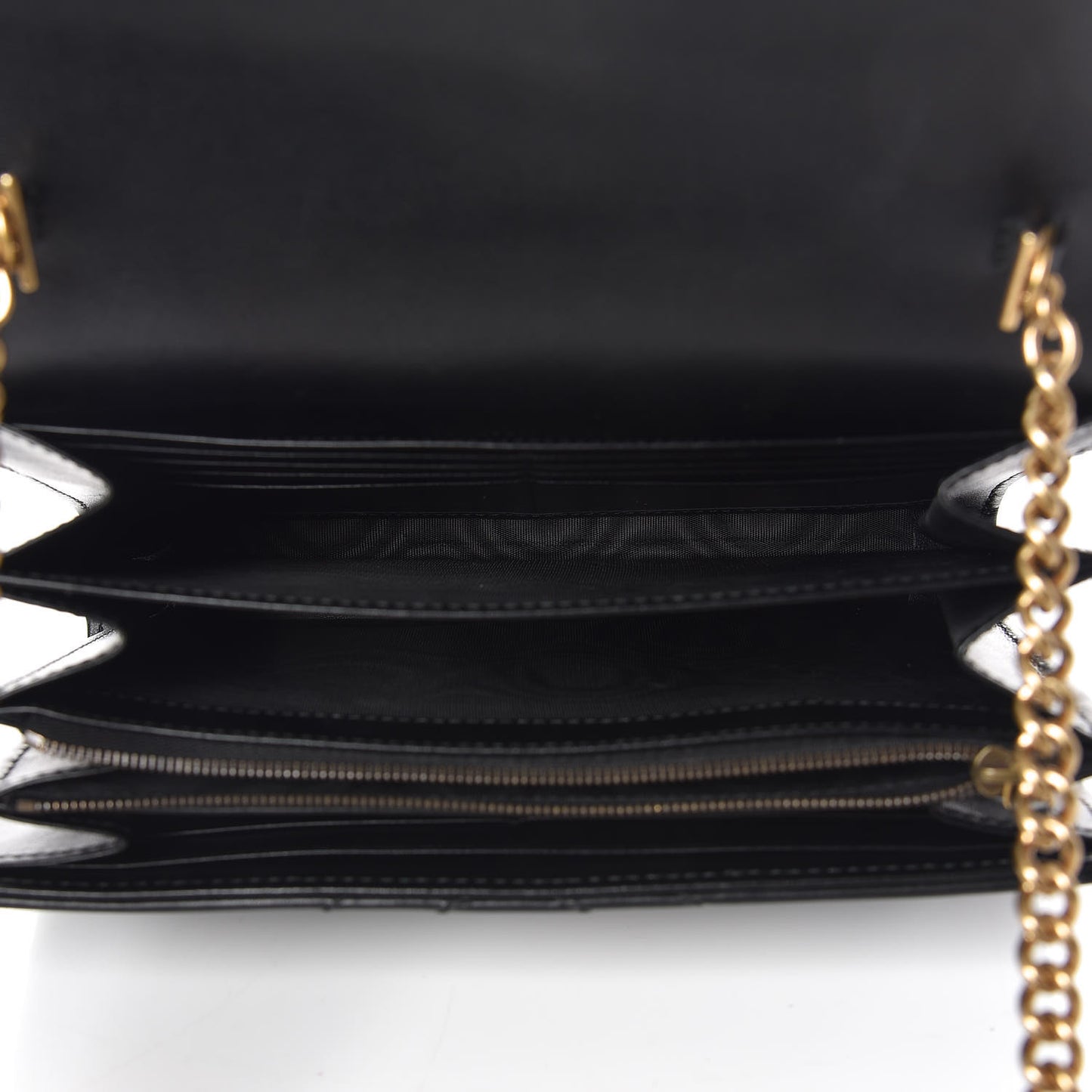 Calfskin Matelasse GG Marmont Chain Wallet Black