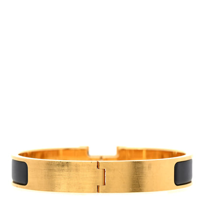 Hermes Matte Enamel Narrow Clic Clac HH Bracelet GM Black 3 of 6
