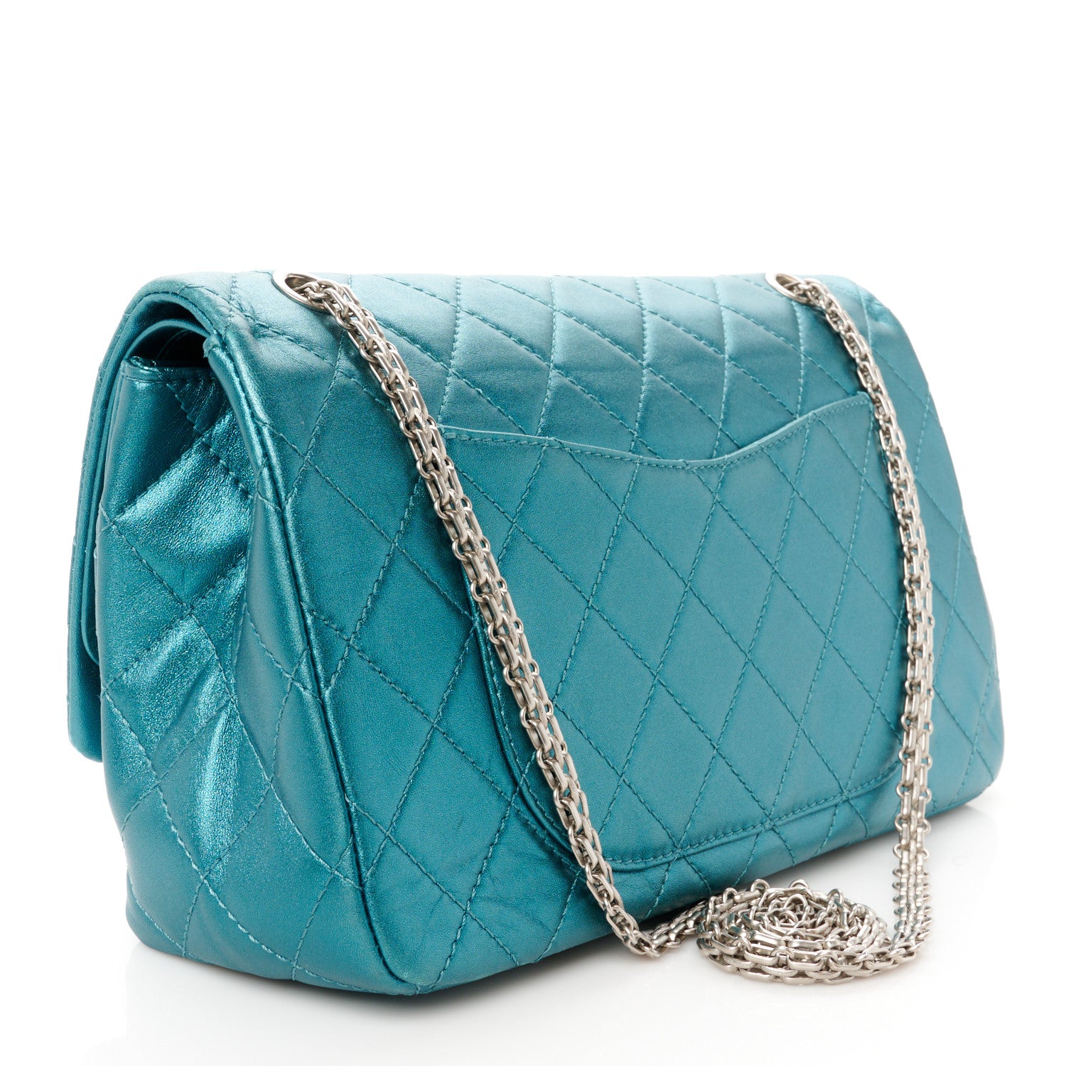 Chanel Metallic Calfskin Quilted 2.55 Reissue Flap 227 Turquoise 3 of 10