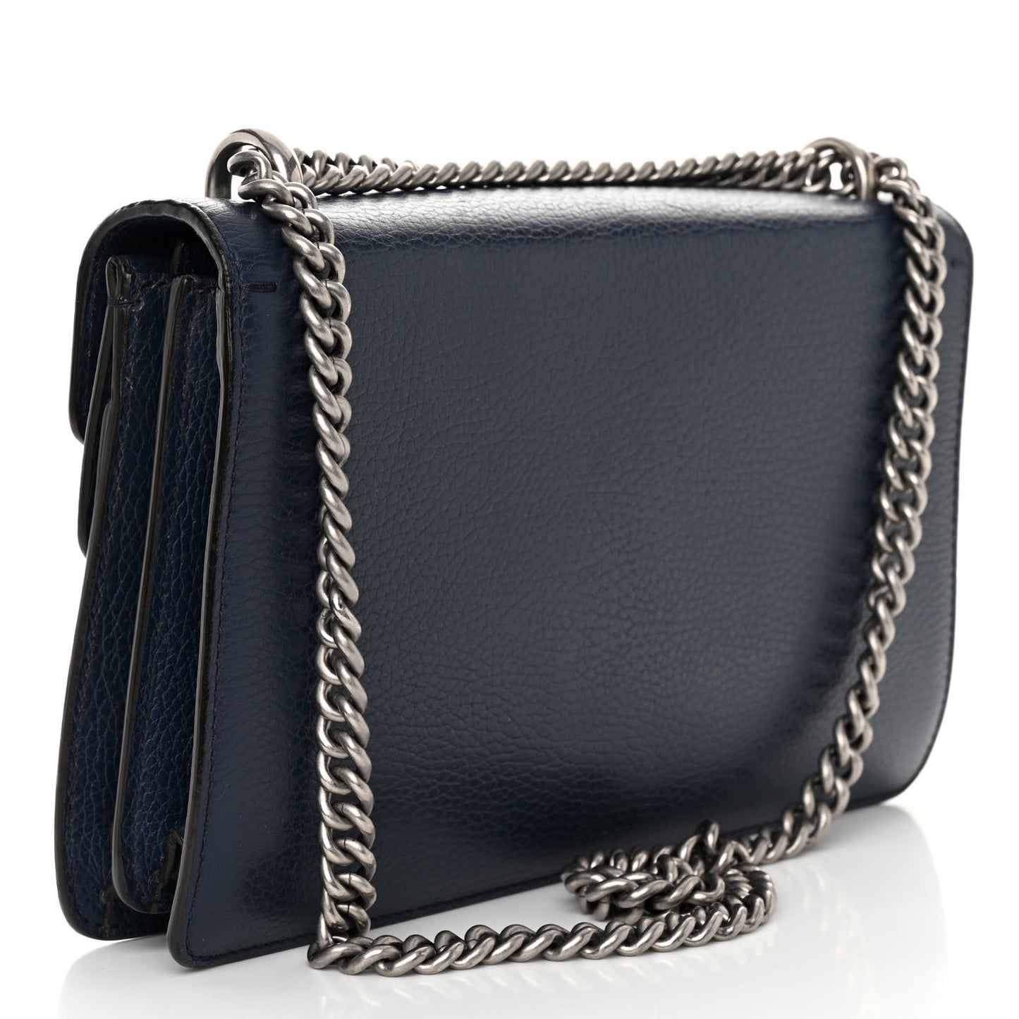 Pebbled Calfskin Small Dionysus Shoulder Bag Blue Agata