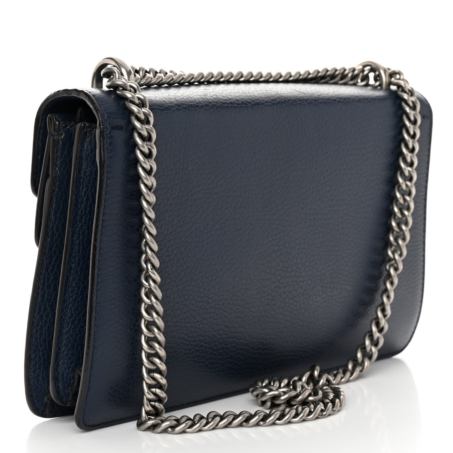 Gucci Pebbled Calfskin Small Dionysus Shoulder Bag Blue Agata 3 of 9