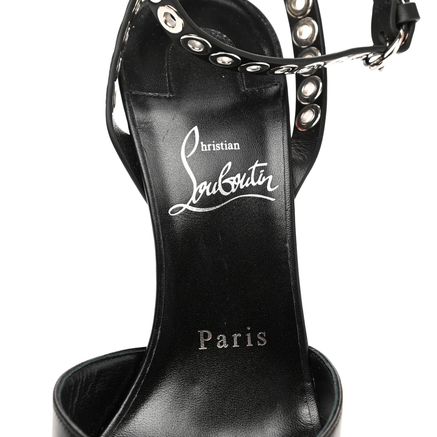 Christian Louboutin Calfskin Embellished Pumpaclou 100 Pumps 36.5 Black 7 of 8